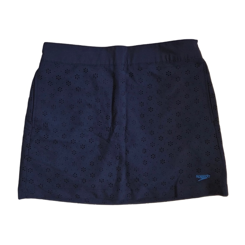 Speedo Navy Blue Eyelet Elastic Waist Sporty Skirt